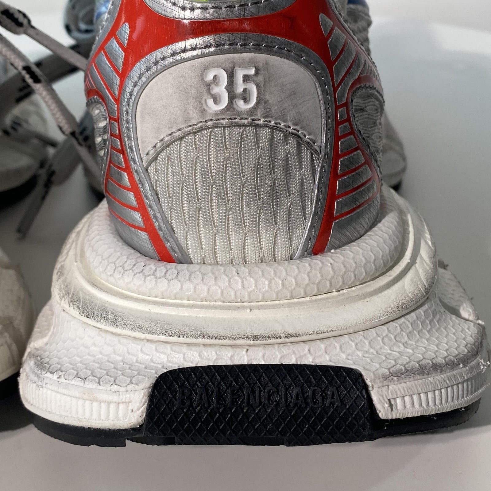 국내) 발렌시아가 3XL 화이트 레드 블루 스니커즈 35