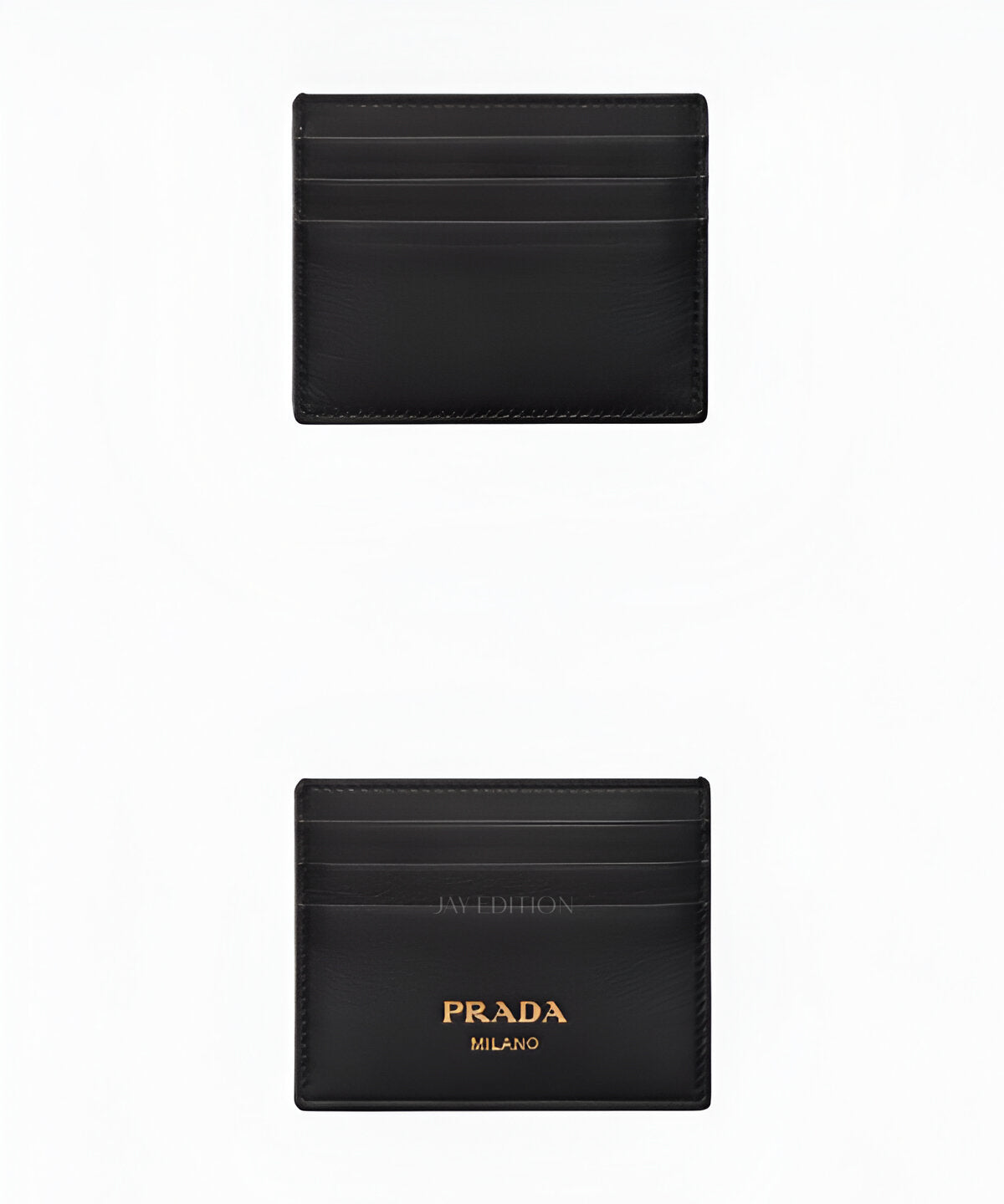 프라다 가죽 카드 홀더 슬림 디자인 소가죽 블랙 컬러