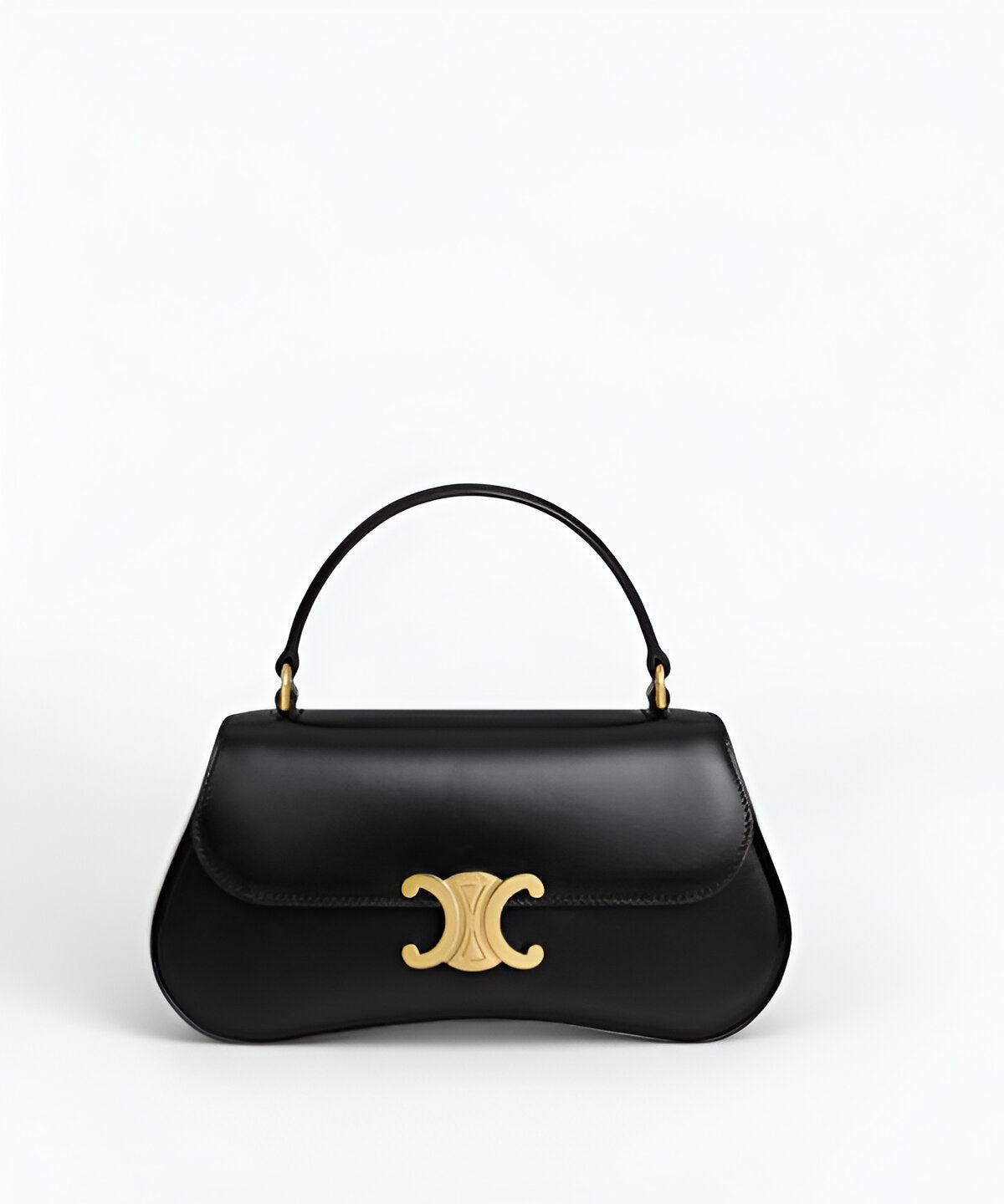 셀린느 틴 롤라백 부드러운 가죽 소재 곡선형 플랩과 골드 하드웨어 미니멀하고 세련된 디자인의 미니 크로스백