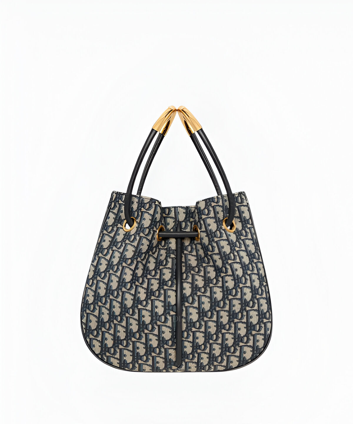 디올 오블리크 노리타 미디움 숄더백 로고 패턴 캔버스와 가죽 스트랩 디테일