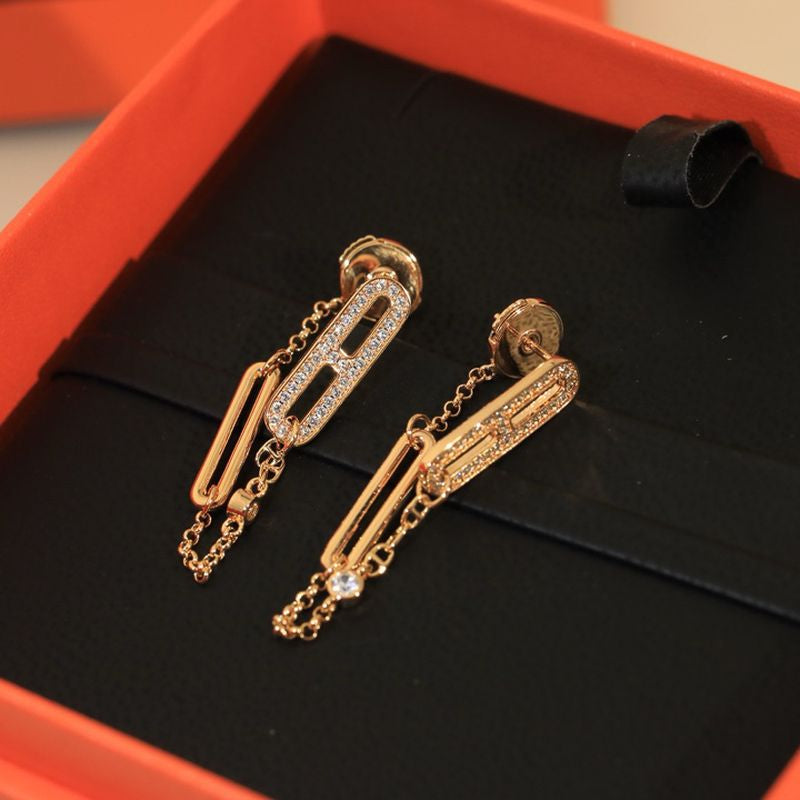 에르메스 Chaine d'ancre Chaos earrings