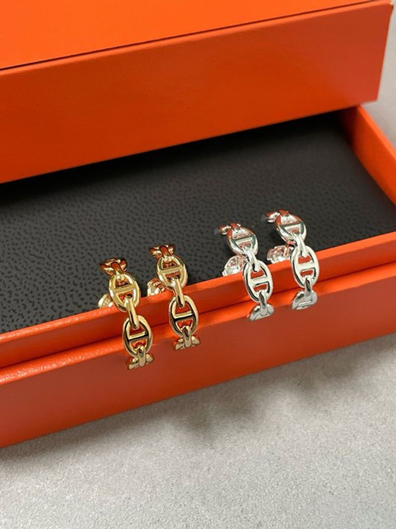 에르메스 Chaine d'Ancre earrings