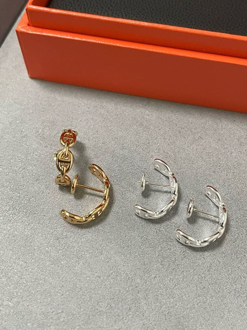 에르메스 Chaine d'Ancre earrings