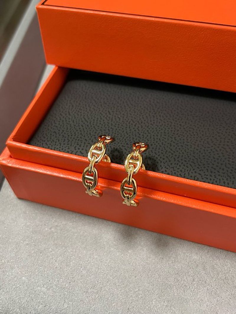 에르메스 Chaine d'Ancre earrings