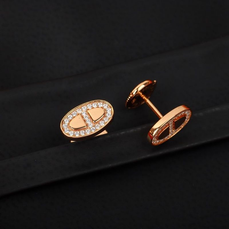 에르메스 Chaine d'ancre earrings