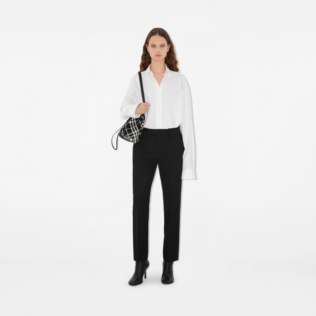 버버리 미니 체크 버킷 백