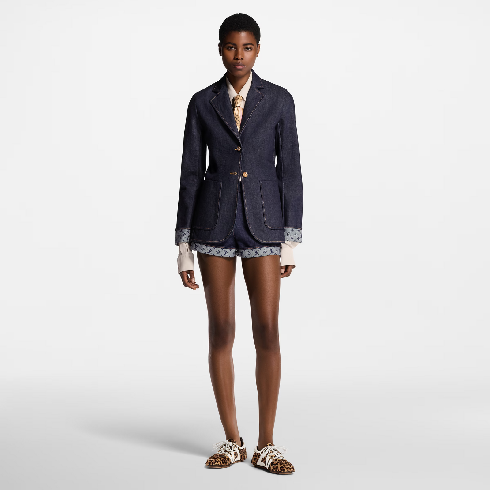 루이비통 데님 프레피 블레이저